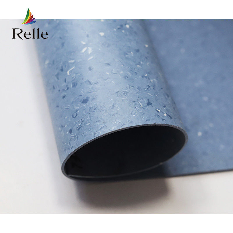 Relle Blau-Weiß Granit homogene antibakterielle Vinyl-Bodenbodenrolle mit PUR-Beschichtung