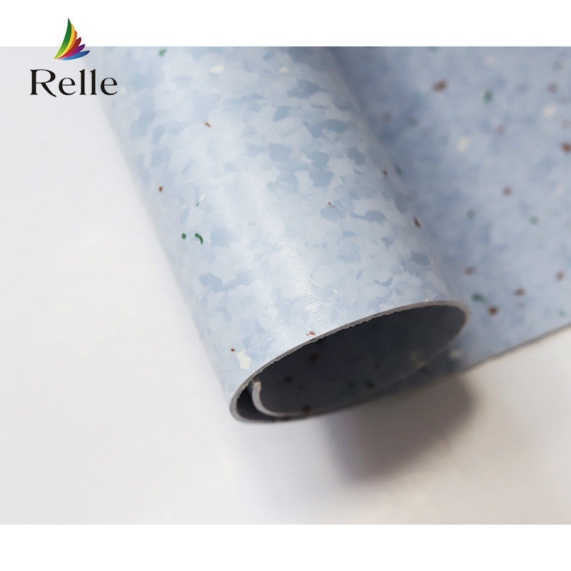 Relle Blau-Weiß Granit homogene antibakterielle Vinyl-Bodenbodenrolle mit PUR-Beschichtung