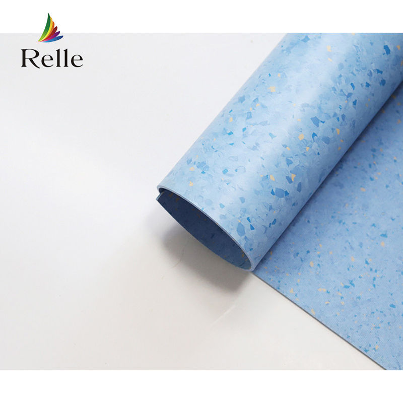 Relle Blau-Weiß Granit homogene antibakterielle Vinyl-Bodenbodenrolle mit PUR-Beschichtung