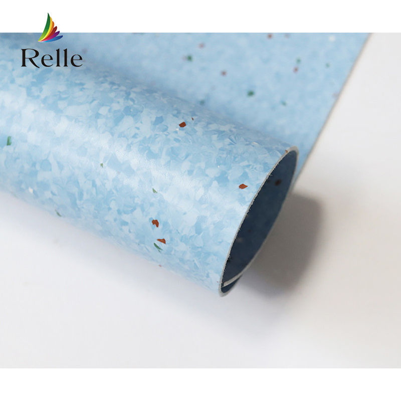 Relle Blau-Weiß Granit homogene antibakterielle Vinyl-Bodenbodenrolle mit PUR-Beschichtung