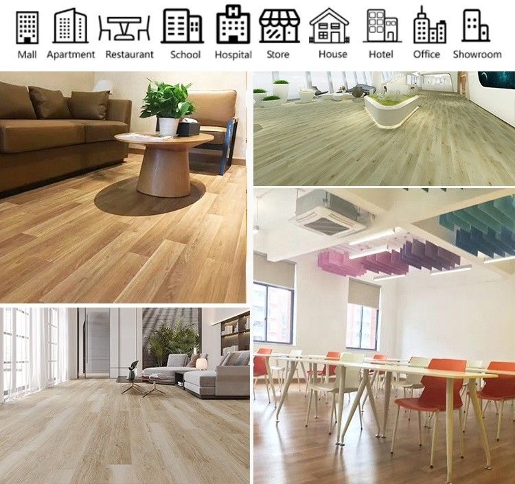 20m PVC-Eiche-Vinyl-Boden Rollen Heterogene Vinyl-Boden für Kindergarten