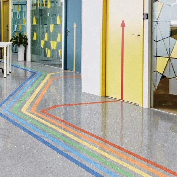 Dryback Homogene Bodenbelag 2 mm Labor Vinyl Bodenbelag Blau Gelb Grün
