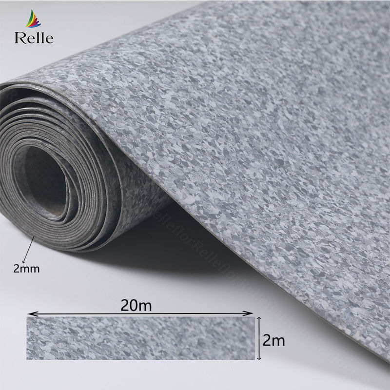 Plain Etc Relle Schulkrankenhaus Homogene elastische Bleche Vinyl Bodenbelag für Dubai