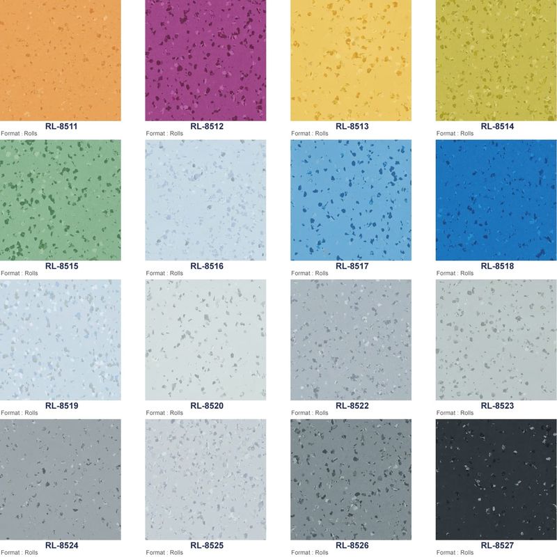 Klebe-Down-Relle-Bodenbelag 1,5 mm homogener Boden für medizinische Räume