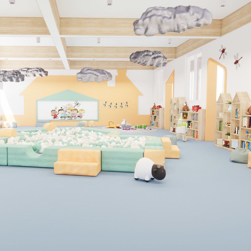 Heterogene Bodenbelagung PVC Bodenbelagung Leichte Wartung Hohe Fleckenbeständigkeit für gewerbliche Räume mit minimalistischem Design