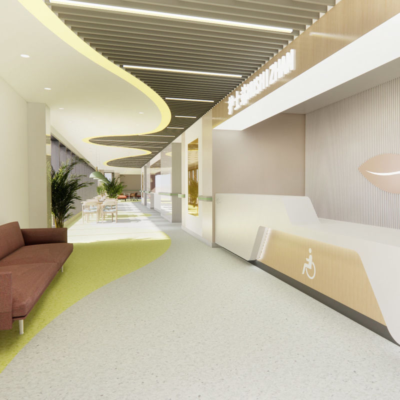 Rutschfester, hygienischer Vinylbodenbelag für Pflegeheime – medizinische, strapazierfähige Ausführung